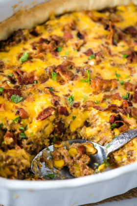 Cheesy Mexican Meat Pie with Bacon