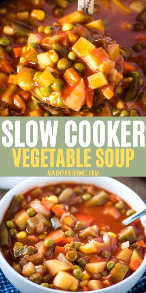 Hearty Slow Cooker Vegetable Soup with V8 Juice | Adventures of Mel