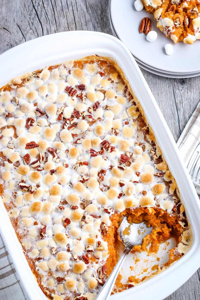 Southern Sweet Potato Casserole with Marshmallows | Adventures of Mel