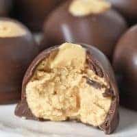 buckeye peanut butter ball on white plate