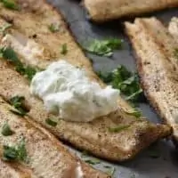grilled fish fillets with tzatziki sauce