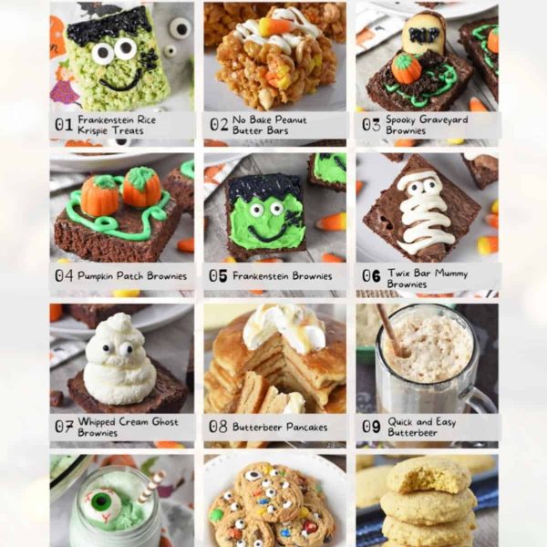 Halloween Treats Cookbook Table of Contents