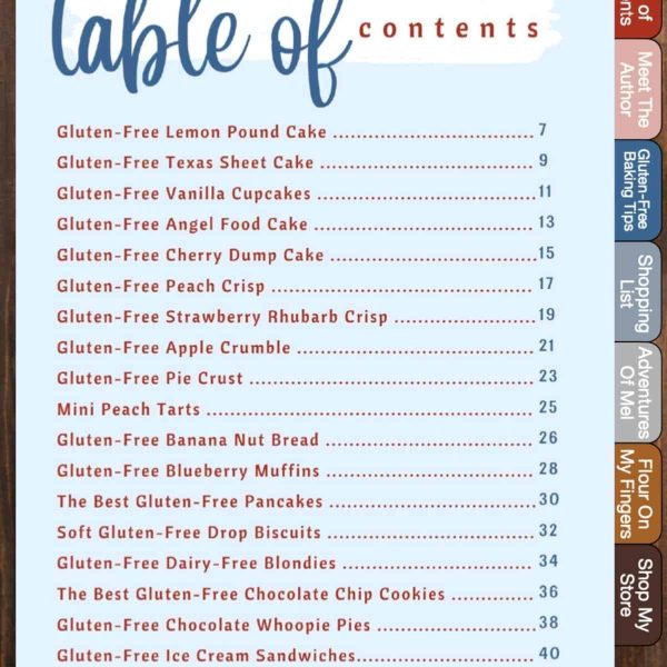 Gluten-Free Baking Made Easy Cookbook Table of Contents