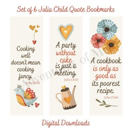 Julia Child quote bookmarks