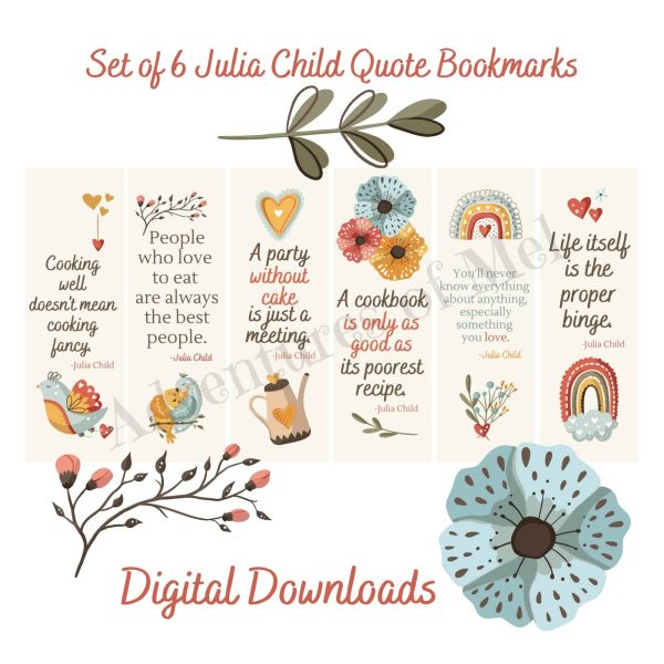 sample look at Julia Child bookmarks