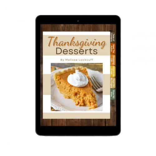 thanksgiving desserts cookbook on tablet