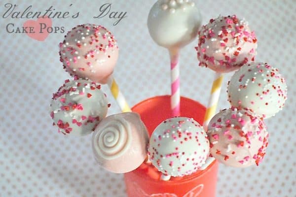 Valentine cake pops in red cup