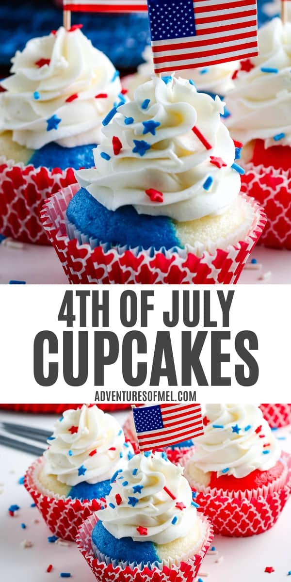 Red White and Blue Patriotic 4th of July Cupcakes - Adventures of Mel
