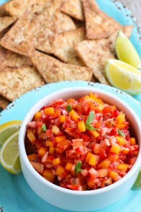 Simple and Easy Fruit Salsa Recipe With Cinnamon Chips
