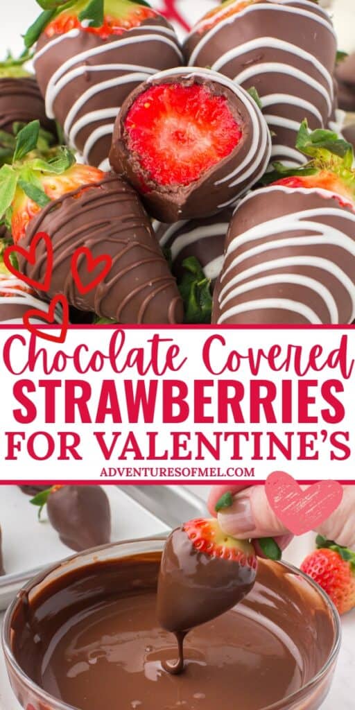 chocolate covered strawberries sliced and dipping in chocolate
