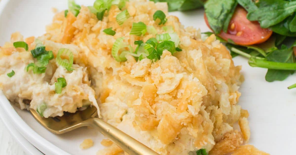 Creamy Ritz Chicken Casserole With Buttery Cracker Topping