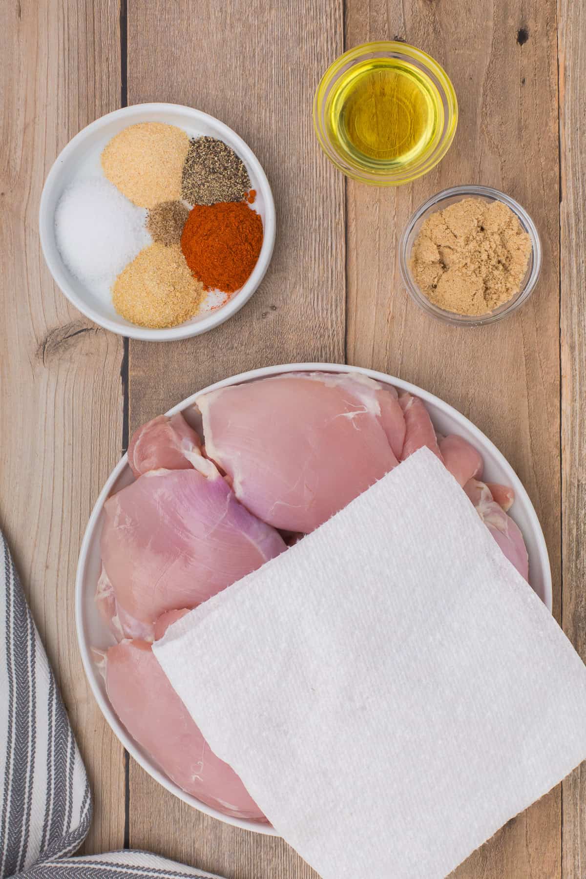 pat chicken dry with paper towel