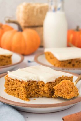 Sheet Pan Pumpkin Bars With Cream Cheese Frosting